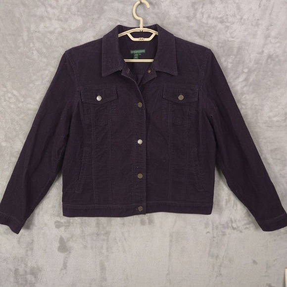 Ralph Lauren Jackets & Blazers - Vintage Lauren Jeans Company Corduroy Trucker Jacket Women Purple XL Y2K Retro